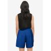 Ellos Plus Size Linen-Blend Elastic Waist Shorts(Dark Sapphire)