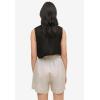 Ellos Plus Size Linen-Blend Elastic Waist Shorts(Heather Sand)