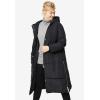 Ellos Plus Size Maxi Side-Zip Puffer(Black)