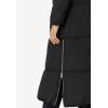 Ellos Plus Size Maxi Side-Zip Puffer(Black)