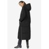Ellos Plus Size Maxi Side-Zip Puffer(Black)