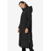 Ellos Plus Size Maxi Side-Zip Puffer(Black)