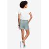 Ellos Plus Size Mid-Rise Stretch Frayed Cuff Hem Shorts(Bleach Distressed)