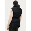Ellos Plus Size Puffer Vest With Elastic Waist(Black)