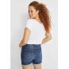 Ellos Plus Size Rolled Hem Denim Shorts(Medium Stonewash)