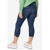 Ellos Plus Size Slim 5-Pocket Stretch Mid-Rise Denim Capri(Dark Stonewash)