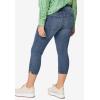 Ellos Plus Size Slim 5-Pocket Stretch Mid-Rise Denim Capri(Dark Stonewash)