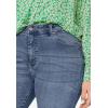Ellos Plus Size Slim 5-Pocket Stretch Mid-Rise Denim Capri(Medium Stonewash)