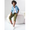 Ellos Women’s Plus Size Classic Denim Jacket Oversized Jean Jacket(Medium Stonewash)