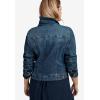 Ellos Women’s Plus Size Classic Denim Jacket Oversized Jean Jacket(Medium Stonewash)
