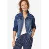 Ellos Women’s Plus Size Classic Denim Jacket Oversized Jean Jacket(Medium Stonewash)