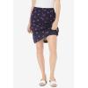 Woman Within Plus Size Adjustable Waist Chino Skort(Natural Khaki Flowers)