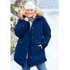 Woman Within Plus Size Arctic Parka Jacket & Hood 34″ Long Down Blend Winter Coat(Black)