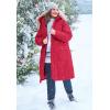 Woman Within Plus Size Arctic Parka Jacket & Hood 40″ Knee Length Down Blend Long Winter Coat(Black)