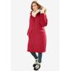 Woman Within Plus Size Arctic Parka Jacket & Hood 40″ Knee Length Down Blend Long Winter Coat(Black)
