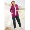 Woman Within Plus Size Better Fleece Zip-Front Hoodie Long Oversized Sweatshirt(Deep Claret)