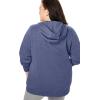 Woman Within Plus Size Better Fleece Zip-Front Hoodie Long Oversized Sweatshirt(Heather Navy)