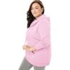 Woman Within Plus Size Better Fleece Zip-Front Hoodie Long Oversized Sweatshirt(Pink)