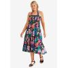 Woman Within Plus Size Convertible Dress to Skirt(Black Multi Floral)