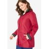 Woman Within Plus Size Dot Trim Raincoat(Black)