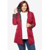 Woman Within Plus Size Dot Trim Raincoat(Classic Red)