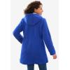 Woman Within Plus Size Double-Breasted Hooded Fleece Peacoat(Black)
