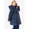 Woman Within Plus Size Double-Breasted Hooded Fleece Peacoat(Black)