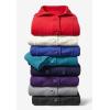 Woman Within Plus Size Double-Breasted Hooded Fleece Peacoat(Black)