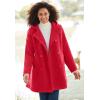 Woman Within Plus Size Double-Breasted Hooded Fleece Peacoat(Black)