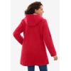 Woman Within Plus Size Double-Breasted Hooded Fleece Peacoat(Classic Red)