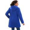Woman Within Plus Size Double-Breasted Hooded Fleece Peacoat(Classic Red)