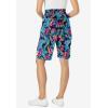 Woman Within Plus Size Elastic-Waist Knit Short(Black Multi Tropicana)