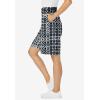 Woman Within Plus Size Elastic-Waist Knit Short(Black Watercolor Tile)