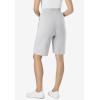 Woman Within Plus Size Elastic-Waist Knit Short(Heather Grey)