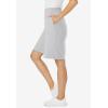 Woman Within Plus Size Elastic-Waist Knit Short(Heather Grey)