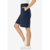 Woman Within Plus Size Elastic-Waist Knit Short(Navy)