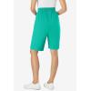 Woman Within Plus Size Elastic-Waist Knit Short(Pretty Jade)