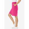 Woman Within Plus Size Elastic-Waist Knit Short(Raspberry Sorbet)