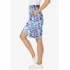 Woman Within Plus Size Elastic-Waist Knit Short(White Multi Batik)