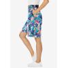 Woman Within Plus Size Elastic-Waist Knit Short(White Multi Tropicana)