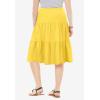Woman Within Plus Size Elastic-Waist Knit Tiered Skirt(Primrose Yellow)