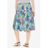 Woman Within Plus Size Elastic-Waist Knit Tiered Skirt(White Multi Tropicana)