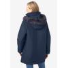 Woman Within Plus Size Faux Fur Down Parka Coat(Emerald Green)