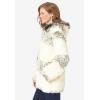 Woman Within Plus Size Faux Fur Snowflake Print Hooded Jacket(Black Snowflake Fair Isle)