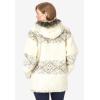 Woman Within Plus Size Faux Fur Snowflake Print Hooded Jacket(Black Snowflake Fair Isle)