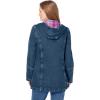 Woman Within Plus Size Flannel-Lined Denim Jacket Removable Hood Long Oversized Jean Coat(Black Twill Plaid)