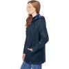 Woman Within Plus Size Flannel-Lined Denim Jacket Removable Hood Long Oversized Jean Coat(Indigo Plaid)