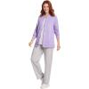 Woman Within Plus Size Fleece Baseball Jacket Long Oversized Fleece Coat(Heather Navy)