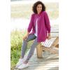 Woman Within Plus Size Fleece Baseball Jacket Long Oversized Fleece Coat(Raspberry)