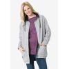 Woman Within Plus Size Fleece Nylon Reversible Jacket(Bark Black)
